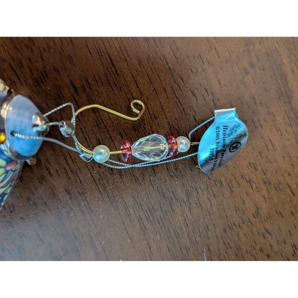 Handcrafted Heronim Porcelain Dragonfly Ornament With Colorful Floral Design - Picture 4 of 5